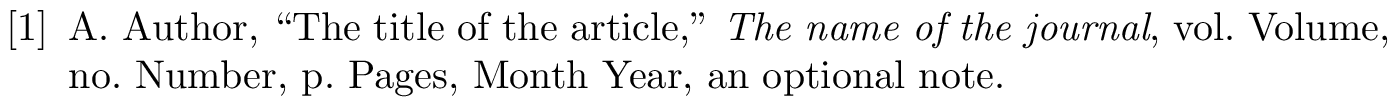IEEEtranS: example of a bibliography item for an article entry
